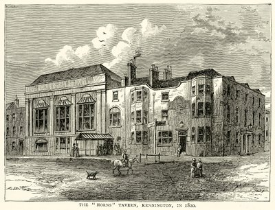 The Horns Tavern, Kennington, in 1820 by English School